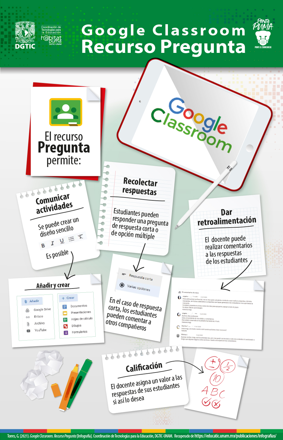 Infografía Google Classroom Recurso Pregunta